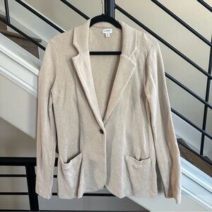 J. Crew Sweater Blazer, Tan, Size Medium